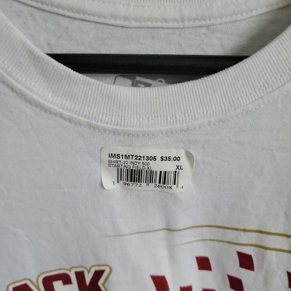 NWT Indycar 2022 Indy 500 White Short Sleeve With The Starting Grid On Back - Picture 4 of 9